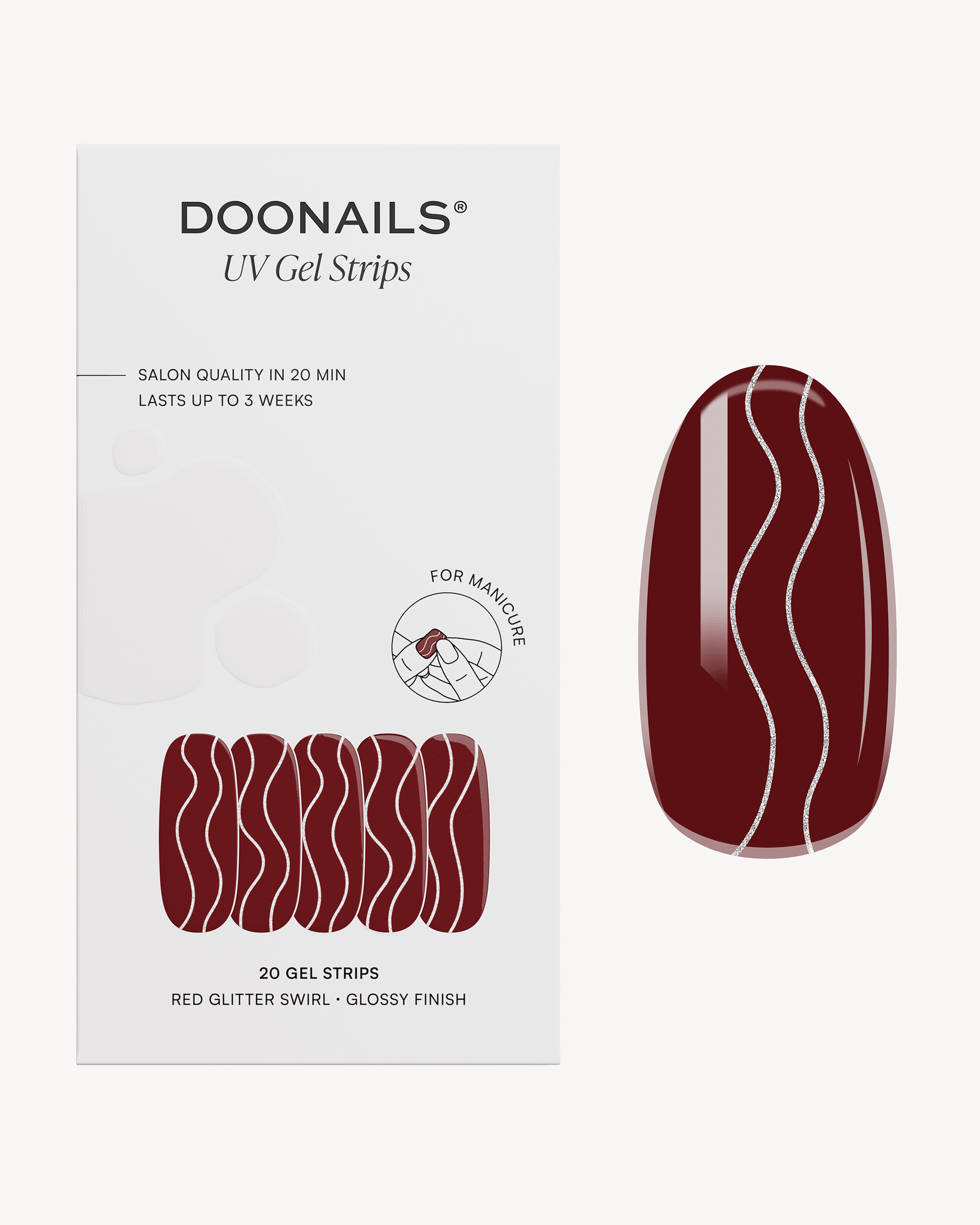 doonails-red-glitter-swirl-uv-gel-strips-online-exklusiv image 1