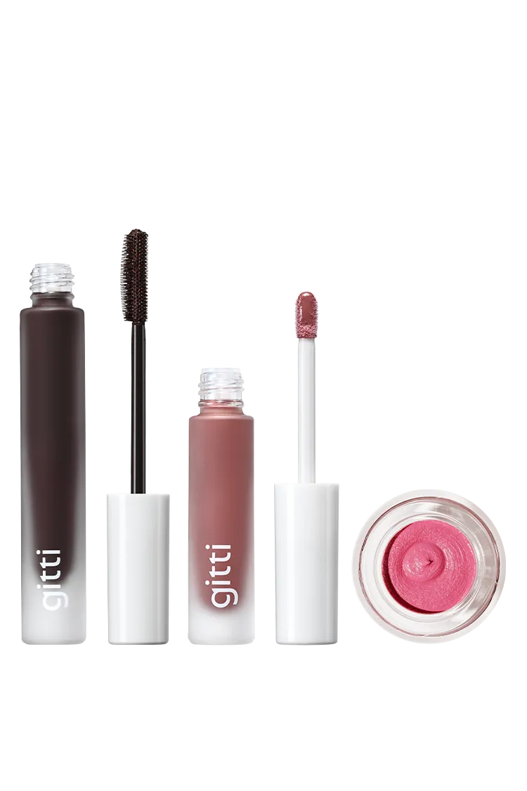 gitti-lash-lip-cheek-trio-mascara-lip-glaze-velvet-cheeks-set image 1