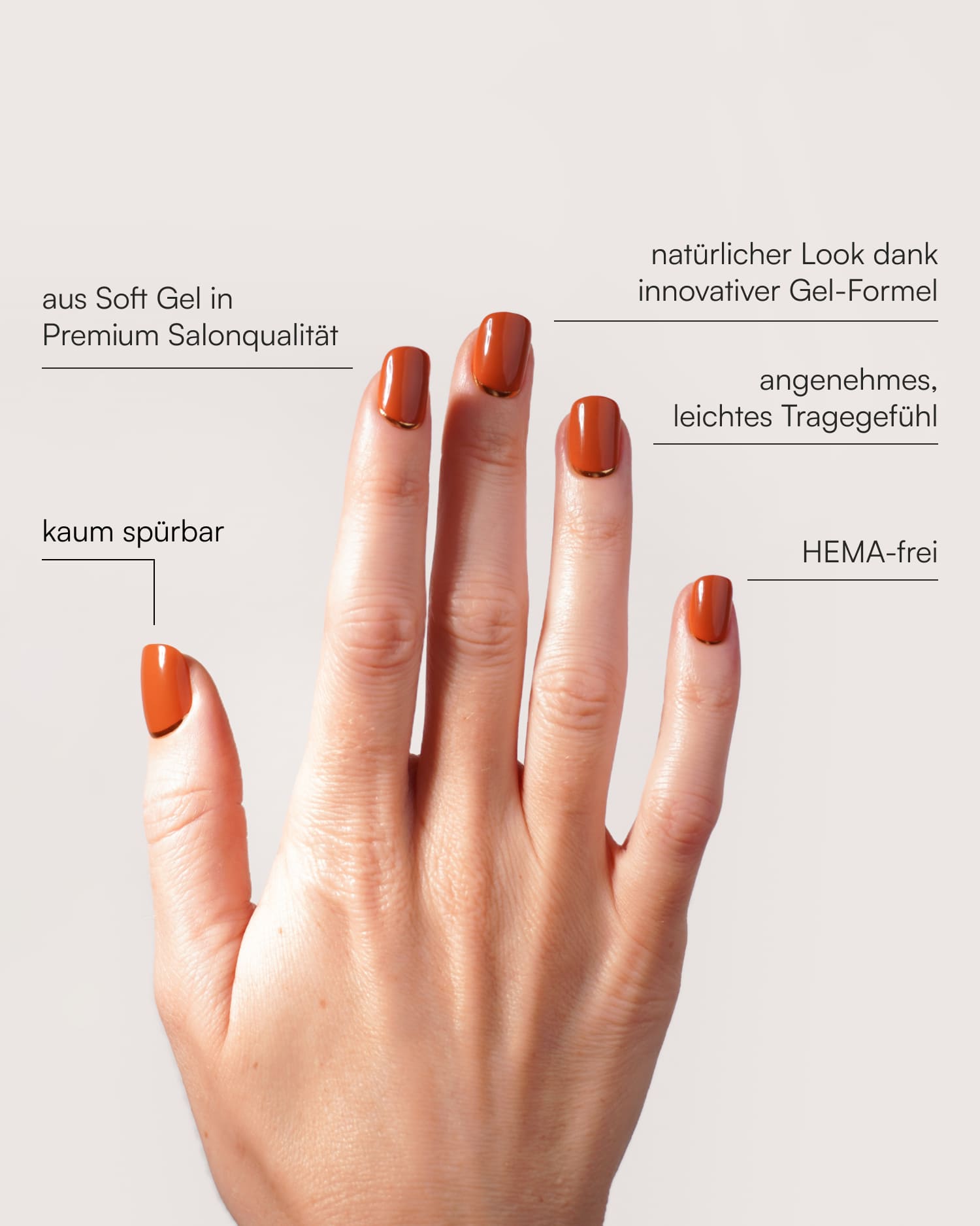 doonails-cinnamon-extra-short-square-soft-gel-press-ons-orange-braun-mit-goldlin image 3