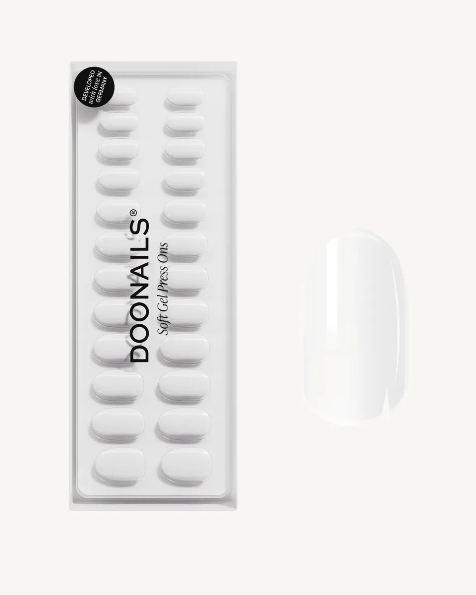doonails-snow-white-medium-round-soft-gel-press-ons-neu image 1