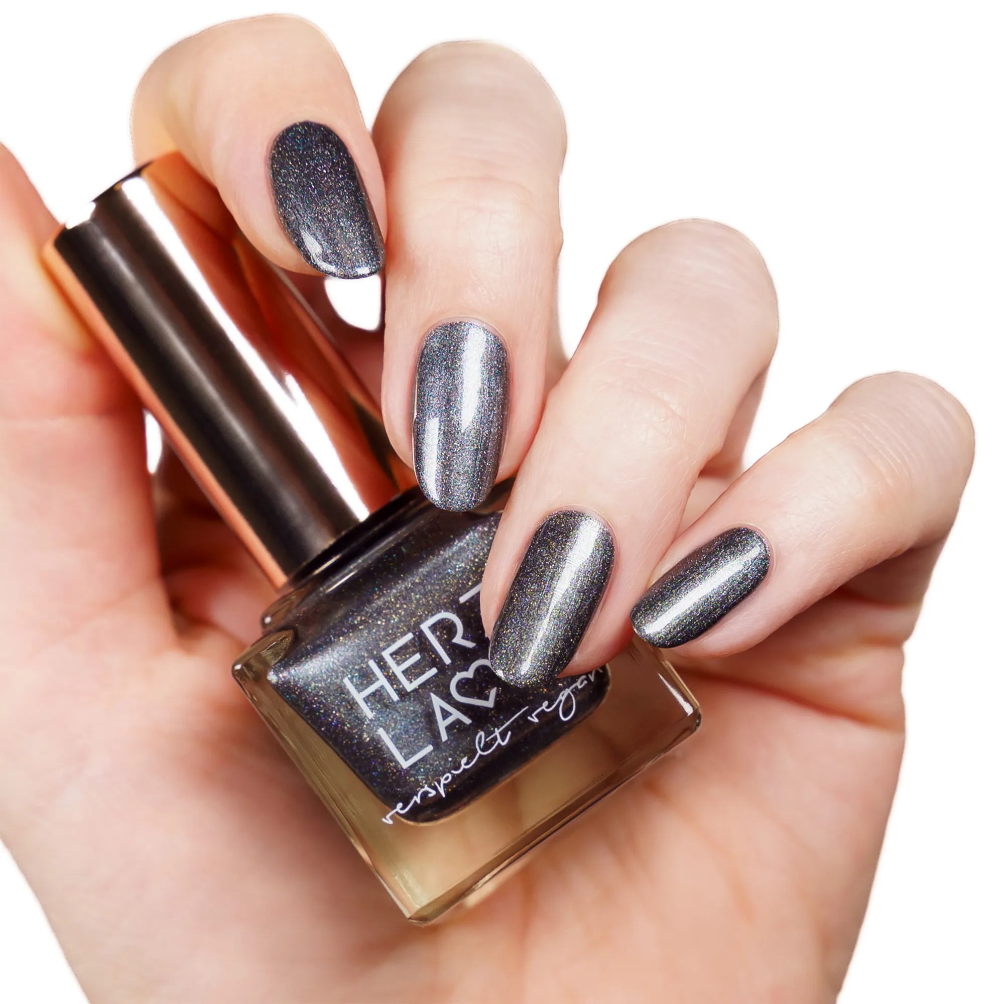 herzlack-pechmarie-veganer-nagellack-dunkelgrau-holo-11ml image 2