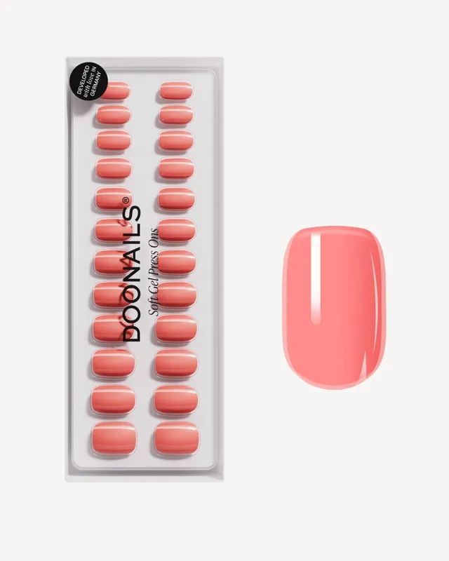 doonails-peach-please-short-square-soft-gel-press-ons-pfirsich image 1