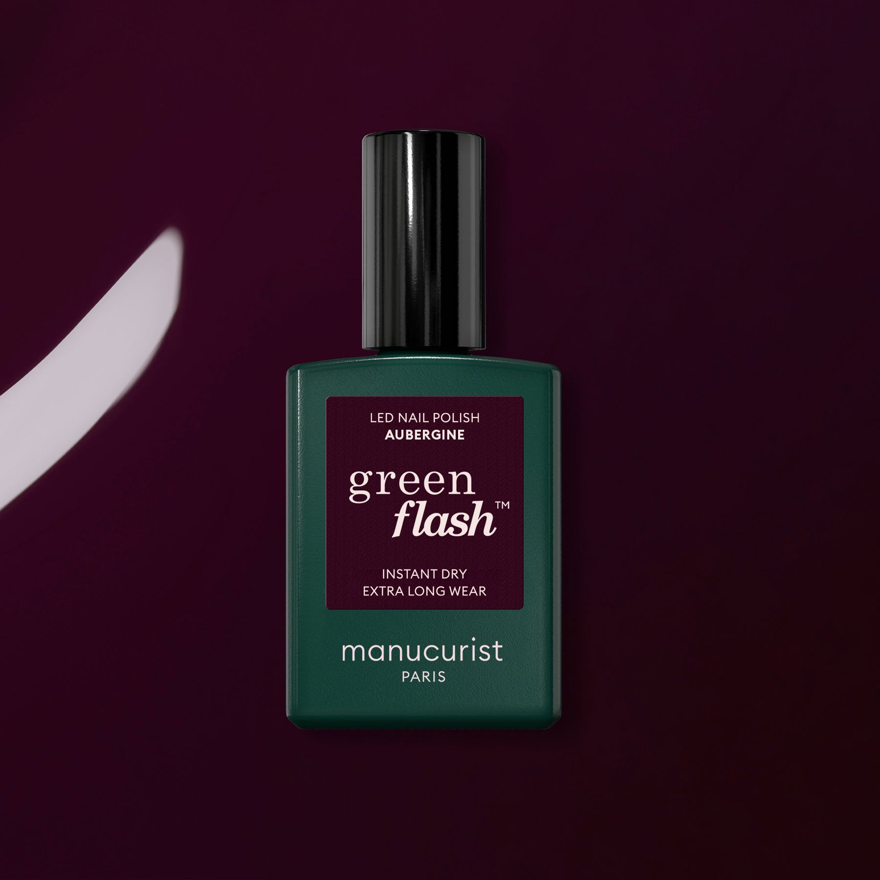 manucurist-green-flash-aubergine-semi-permanenter-nagellack-dunkelviolett image 1