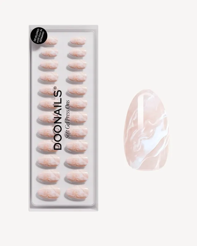 doonails-nude-marble-short-almond-soft-gel-press-ons image 1