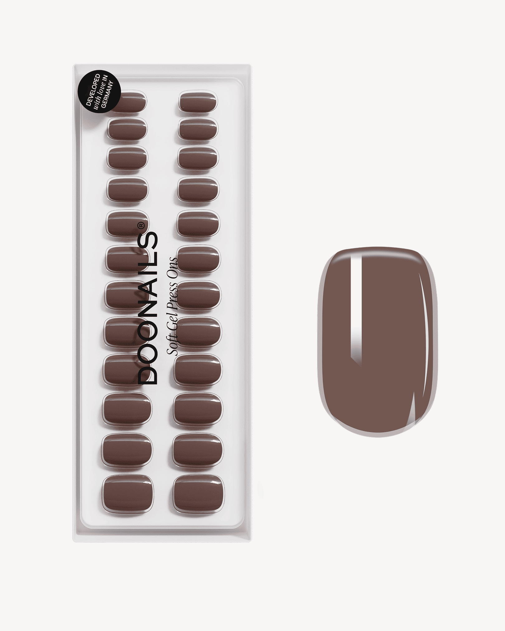 doonails-truffle-short-square-soft-gel-press-ons-braun image 1