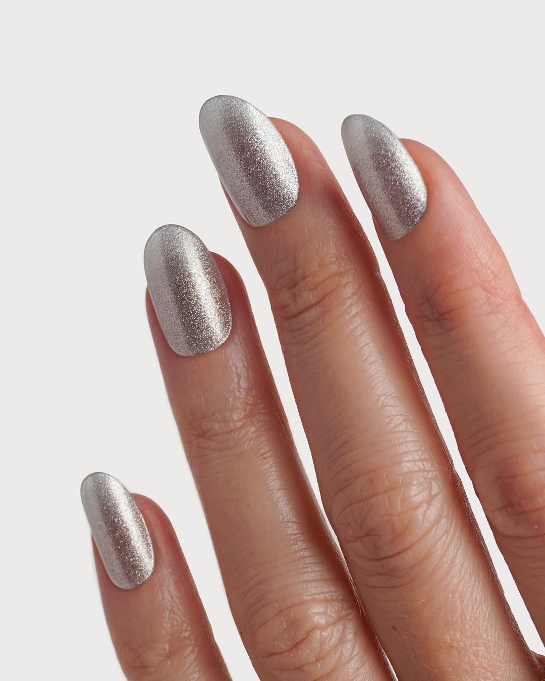 doonails-silver-shimmer-uv-gel-strips-metallic-silber image 2