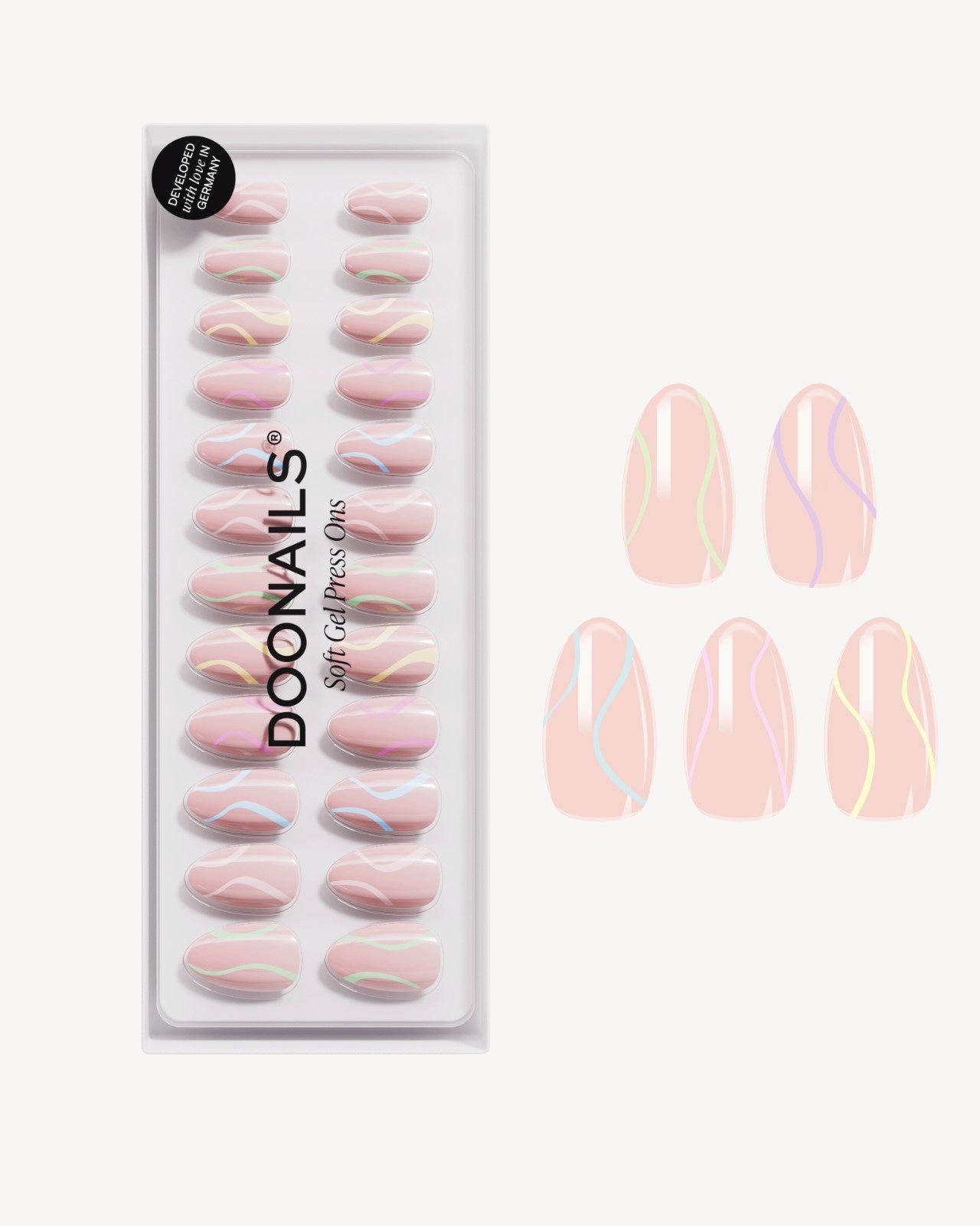 doonails-pastel-swirl-short-almond-soft-gel-press-ons image 1