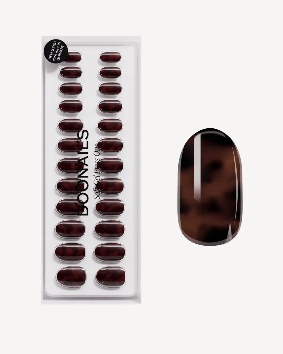 doonails-mosaic-amber-medium-round-soft-gel-press-ons image 1