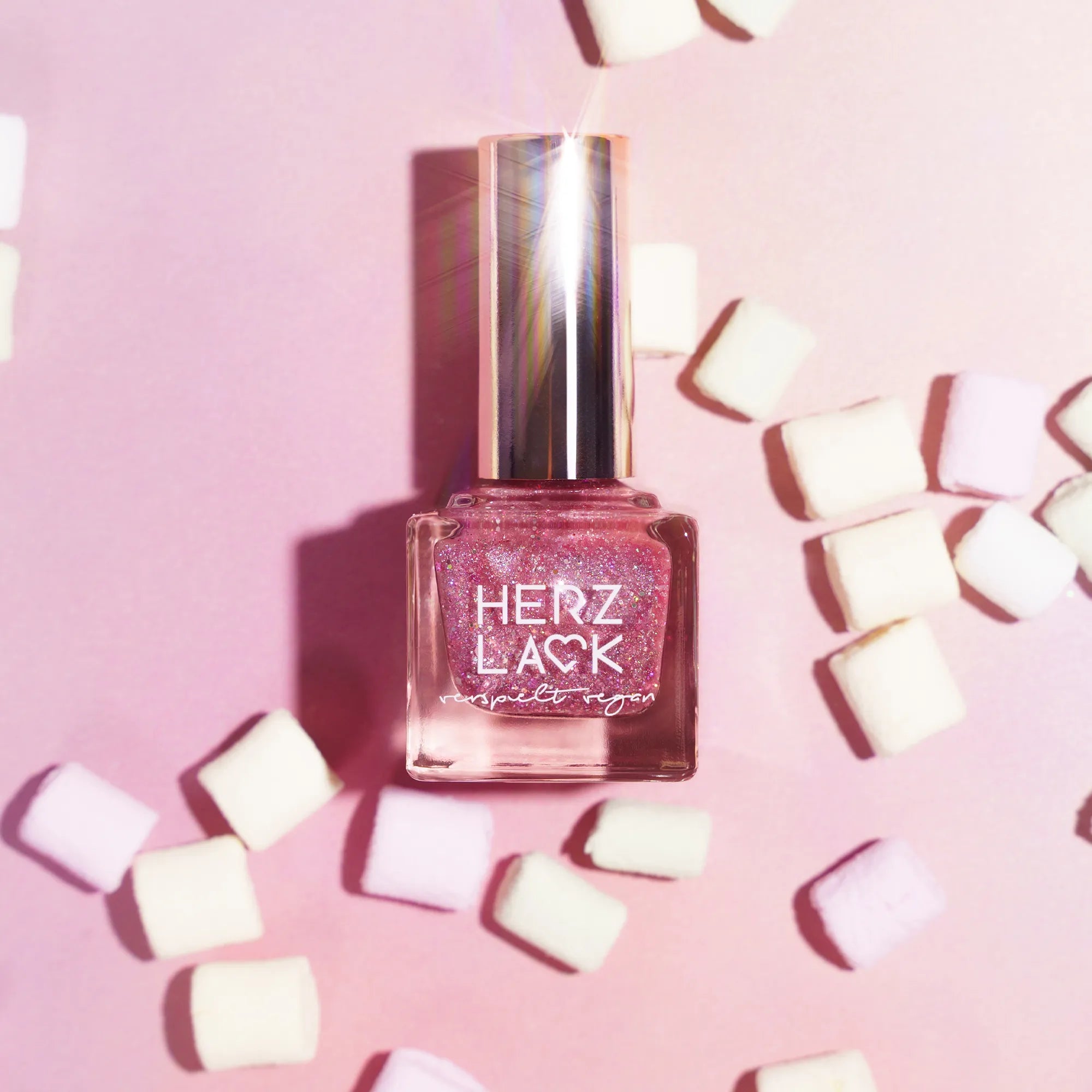 herzlack-rosa-regenbogen-veganer-glitzer-nagellack-holo-rosa-11ml image 6