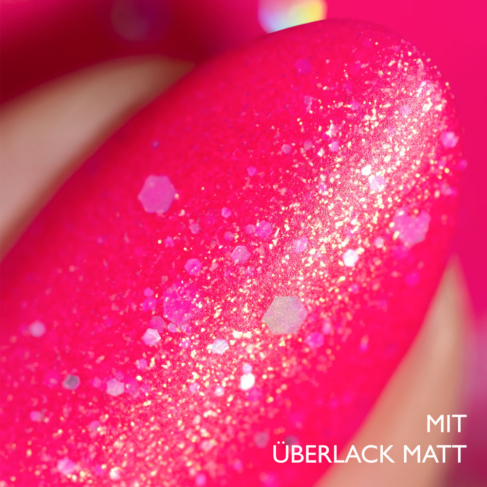 herzlack-poppy-pink-veganer-neon-nagellack-pink-glitzer-holo-11ml image 5