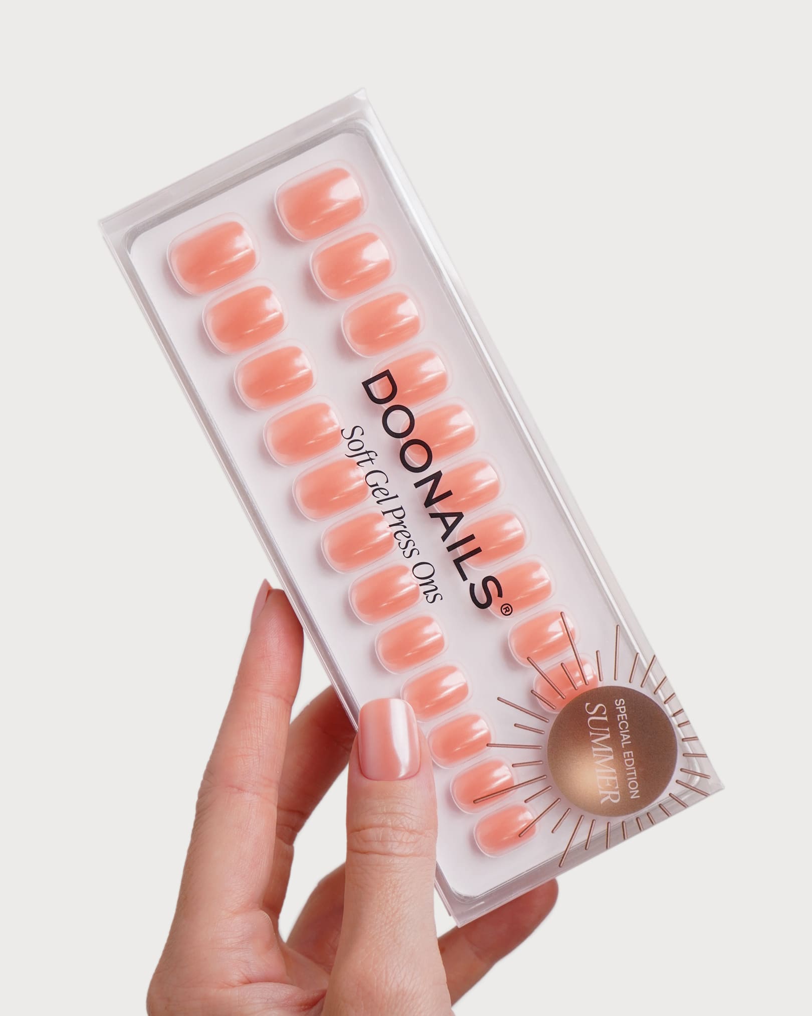 doonails-glazed-peach-extra-short-square-soft-gel-press-ons-golden-hour-special- image 3