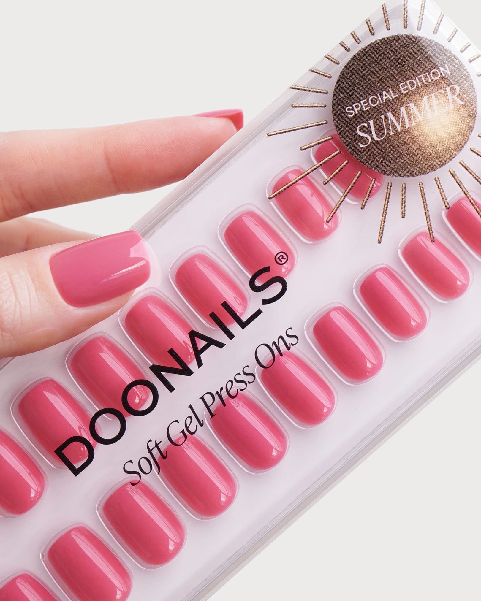 doonails-hot-pink-short-square-soft-gel-press-ons-golden-hour image 5