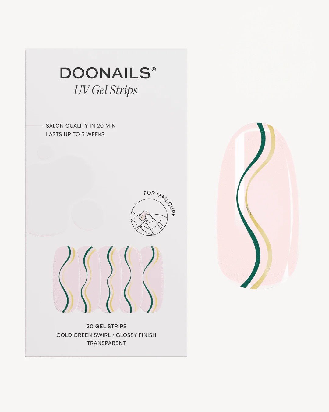 doonails-gold-green-swirl-uv-gel-strips-online-exklusiv image 1