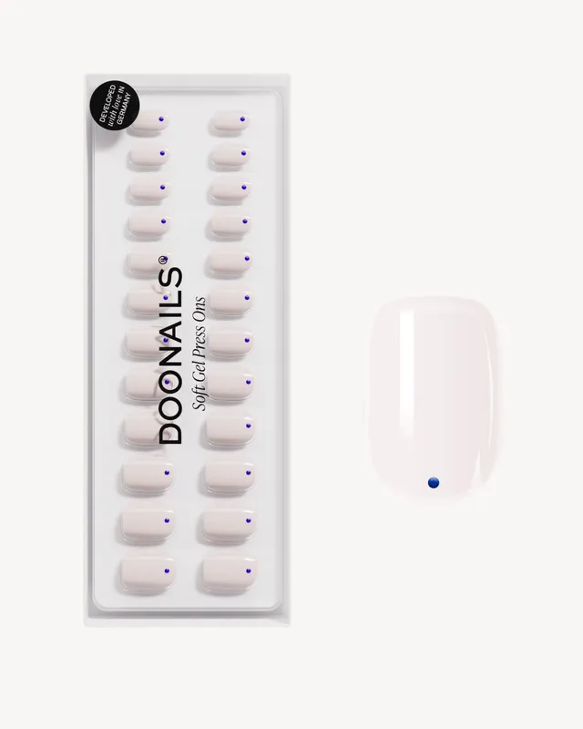 doonails-blue-dots-extra-short-square-soft-gel-press-ons image 1