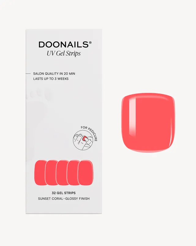 doonails-sunset-coral-pedik-re-uv-gel-strips image 1