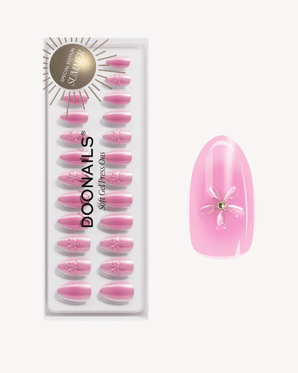 doonails-glazed-pink-lotus-short-almond-soft-gel-press-ons-special-edition image 1