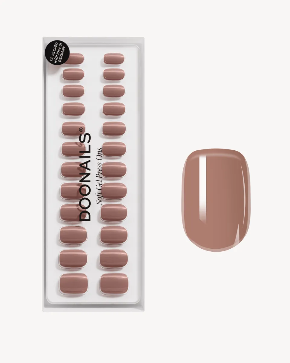 doonails-espresso-extra-short-square-soft-gel-press-ons-hellbraun image 1
