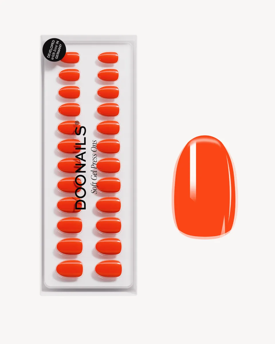 doonails-dolce-vita-short-round-soft-gel-press-ons-orange image 1