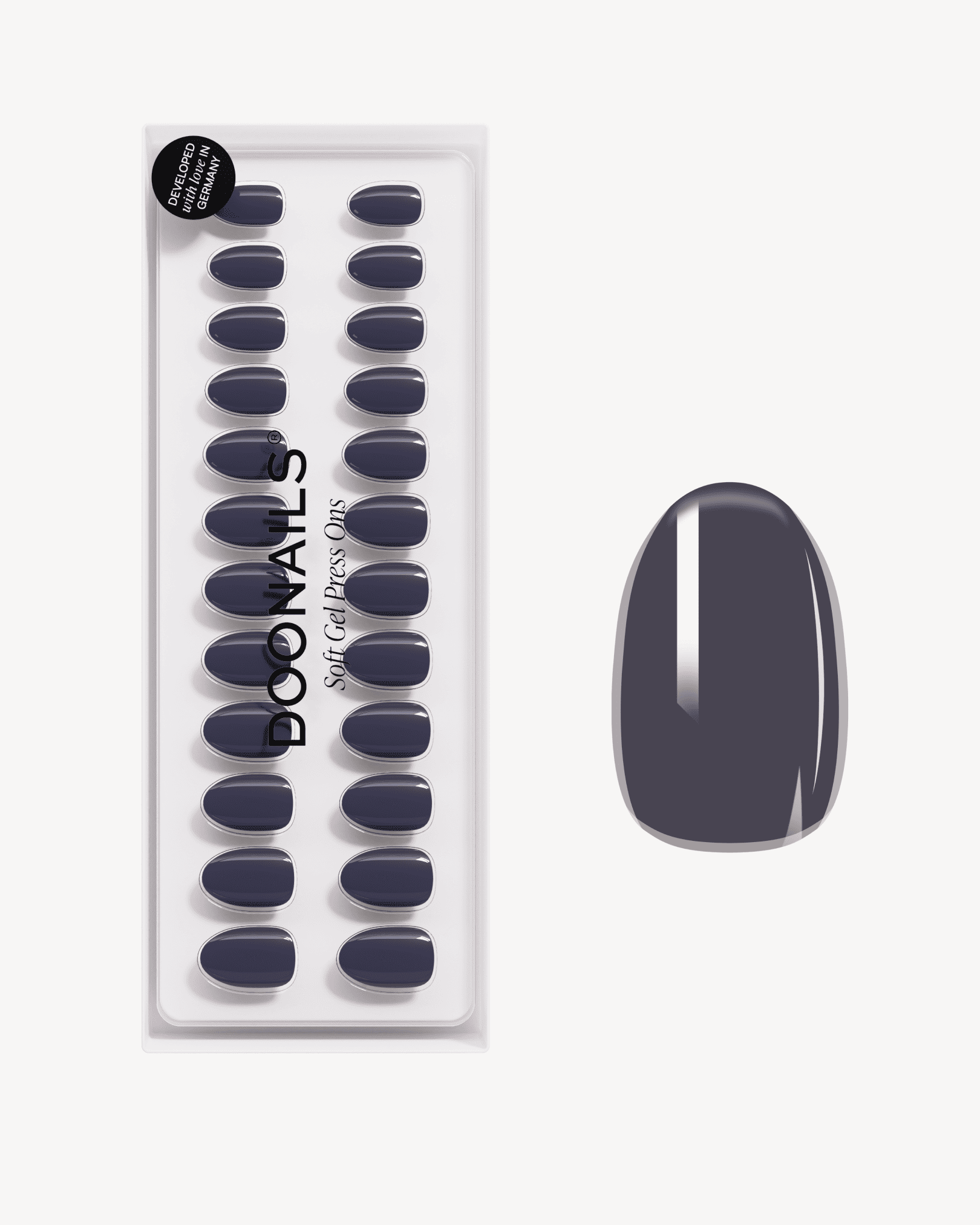 doonails-stormy-grey-short-round-soft-gel-press-ons image 1