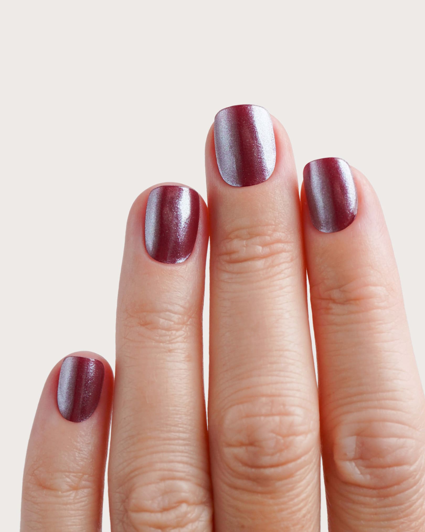 doonails-glazed-burgundy-uv-gel-strips-chrome-finish image 2