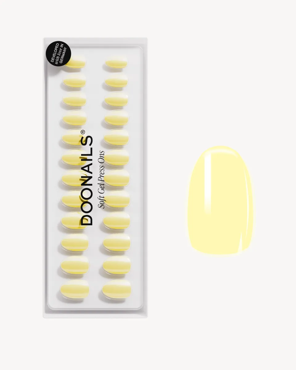 doonails-lemon-sorbet-short-round-soft-gel-press-ons-zitronen-gelb image 1