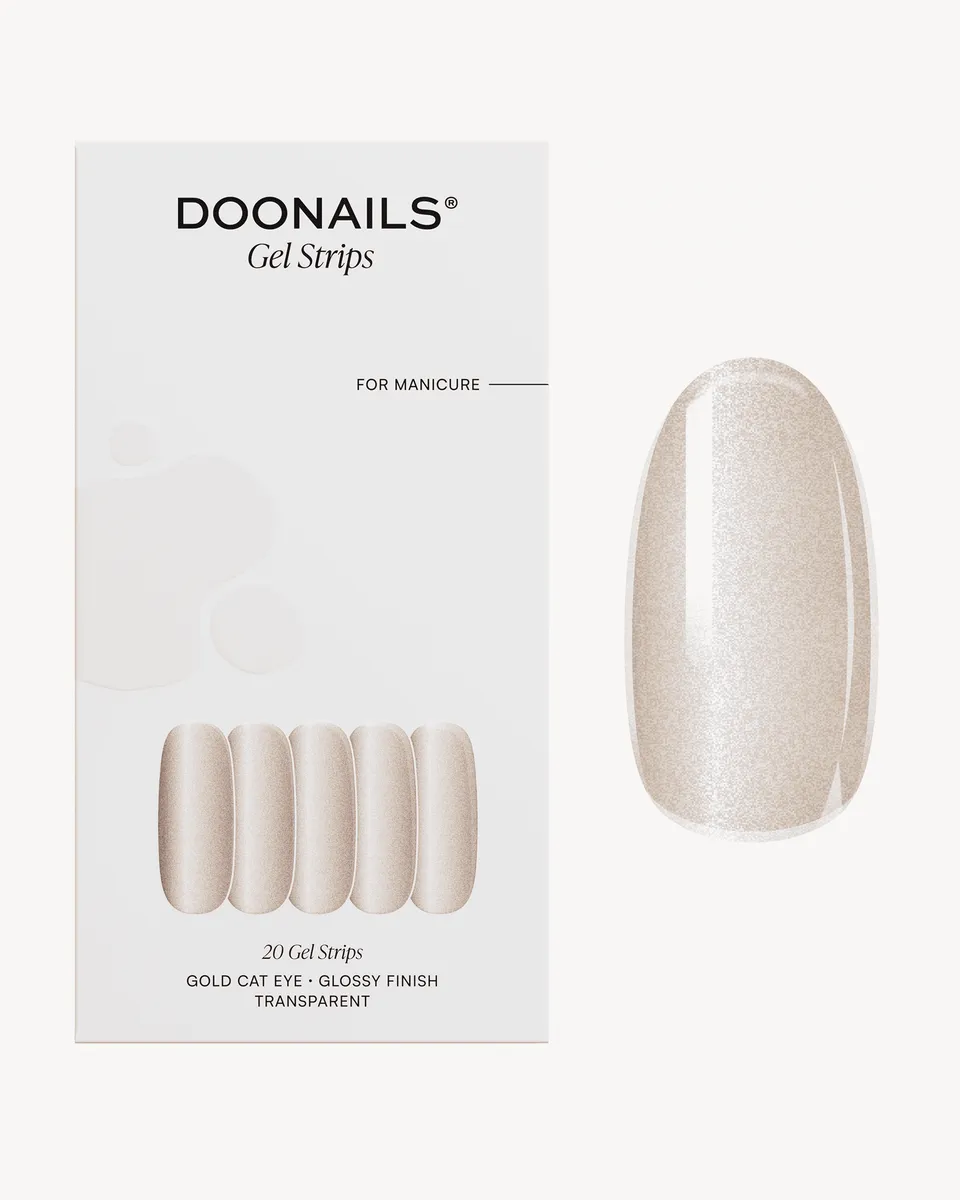 doonails-gold-cat-eye-uv-gel-strips-gold-transparent image 1