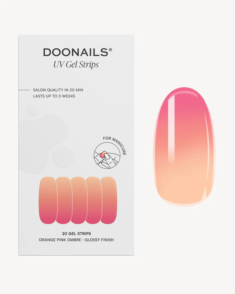 doonails-orange-pink-ombre-uv-gel-strips-pfirsich-zu-pink-verlauf image 1