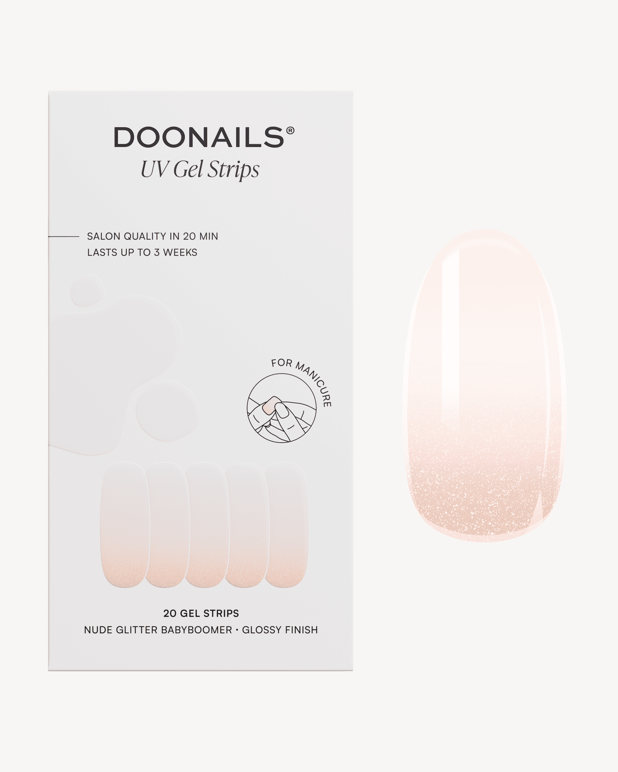 doonails-nude-glitter-babyboomer-uv-gel-strips-verlauf-mit-glitzer image 1