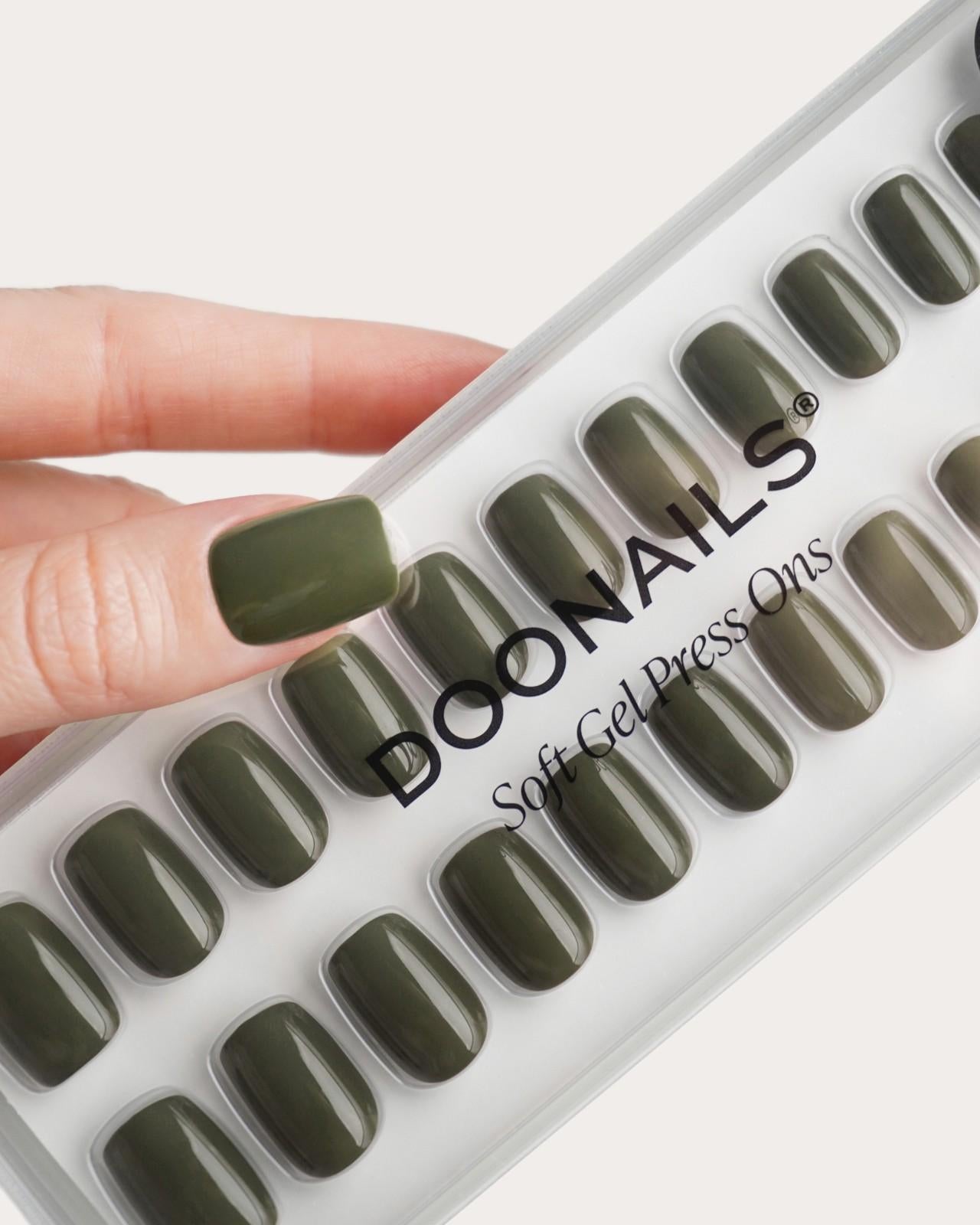 doonails-moss-green-short-square-soft-gel-press-ons image 5