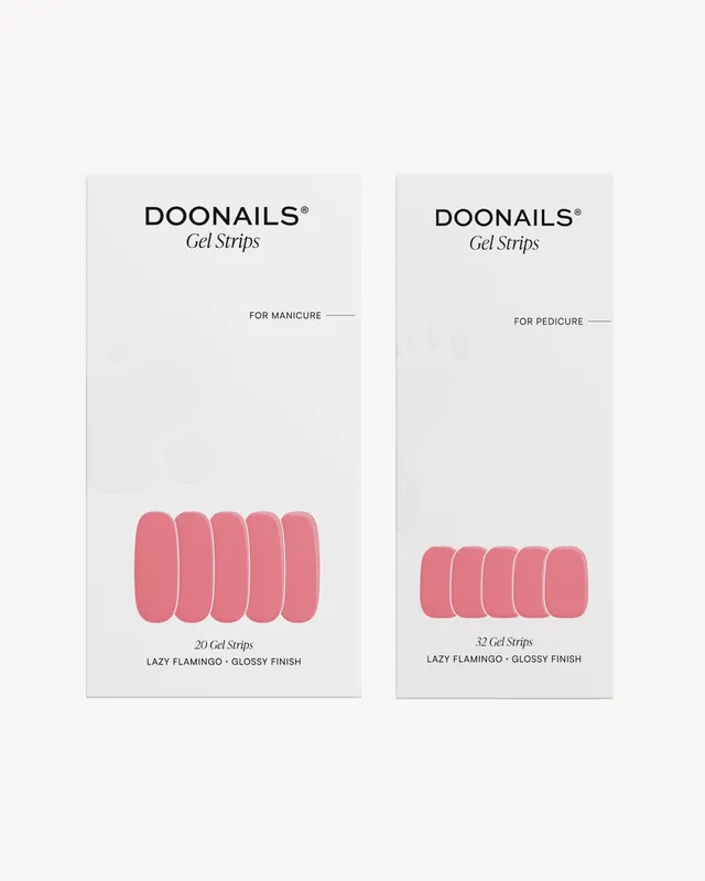doonails-lazy-flamingo-mani-pedi-set-uv-gel-strips image 1