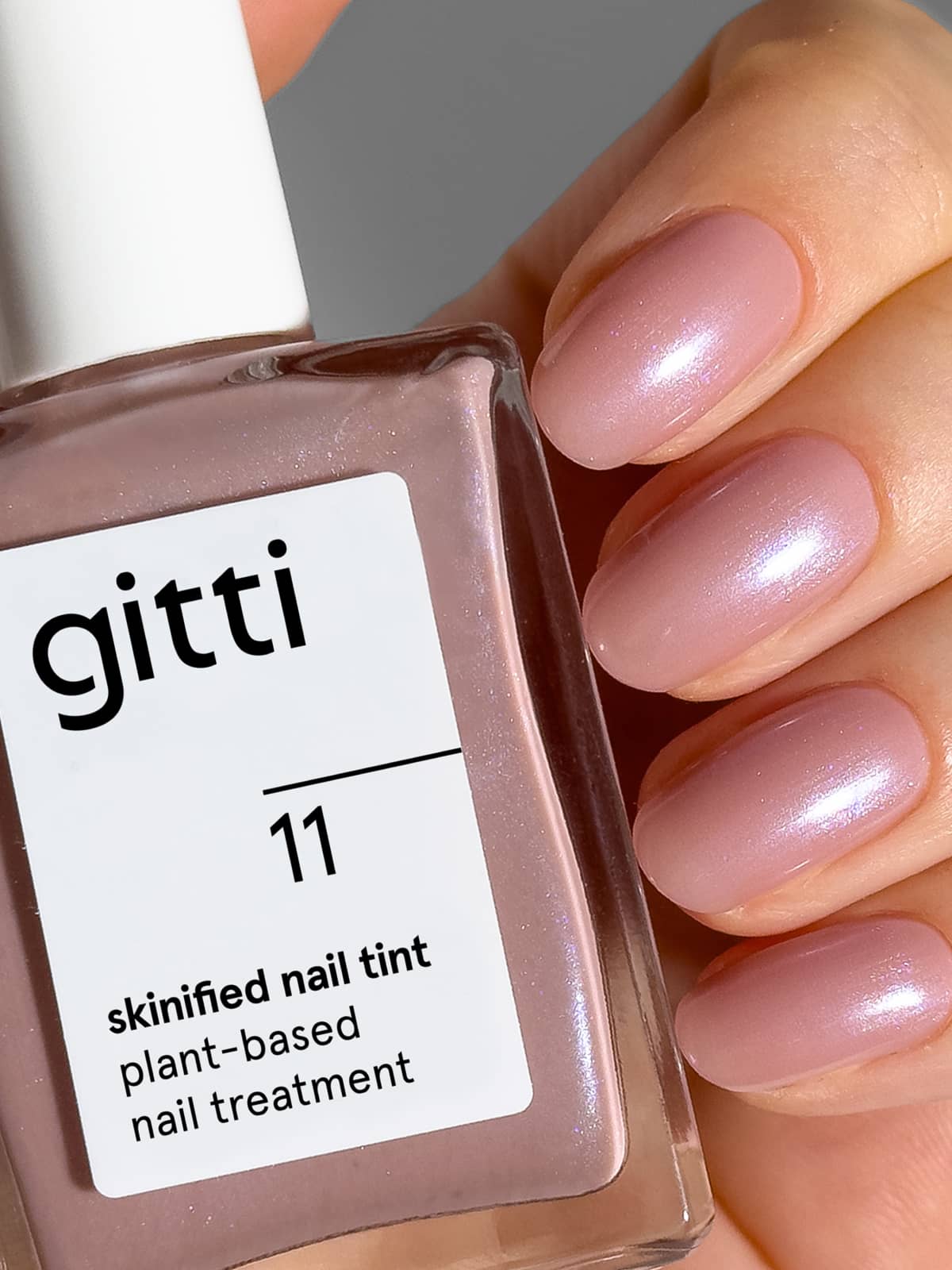gitti-skinified-nail-tint-no-11-veganer-pflegelack-mauve-mit-blau-silber-schimme image 2
