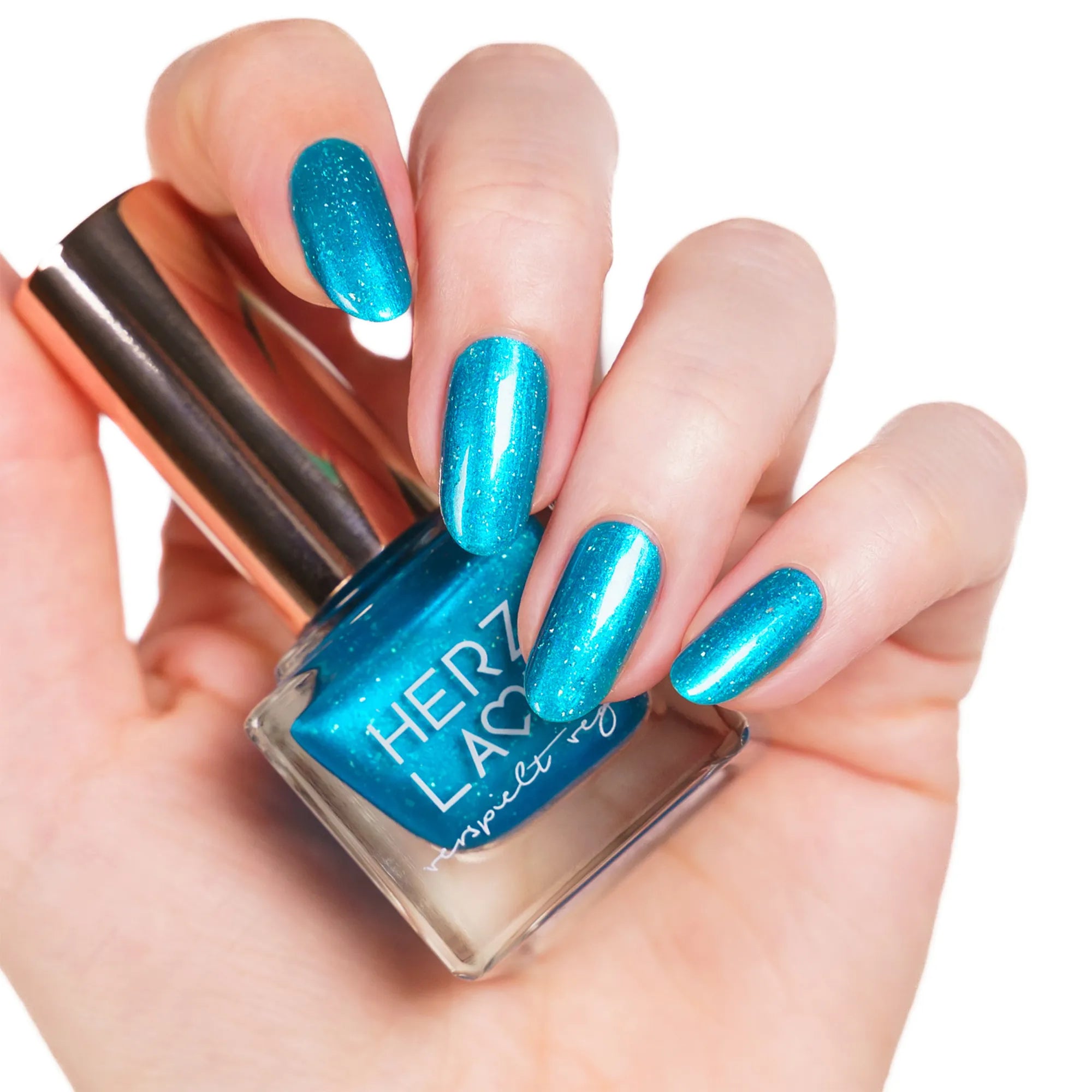 herzlack-blaue-lagune-veganer-nagellack-t-rkisblau-mit-holo-flakies-und-blau-t-r image 2