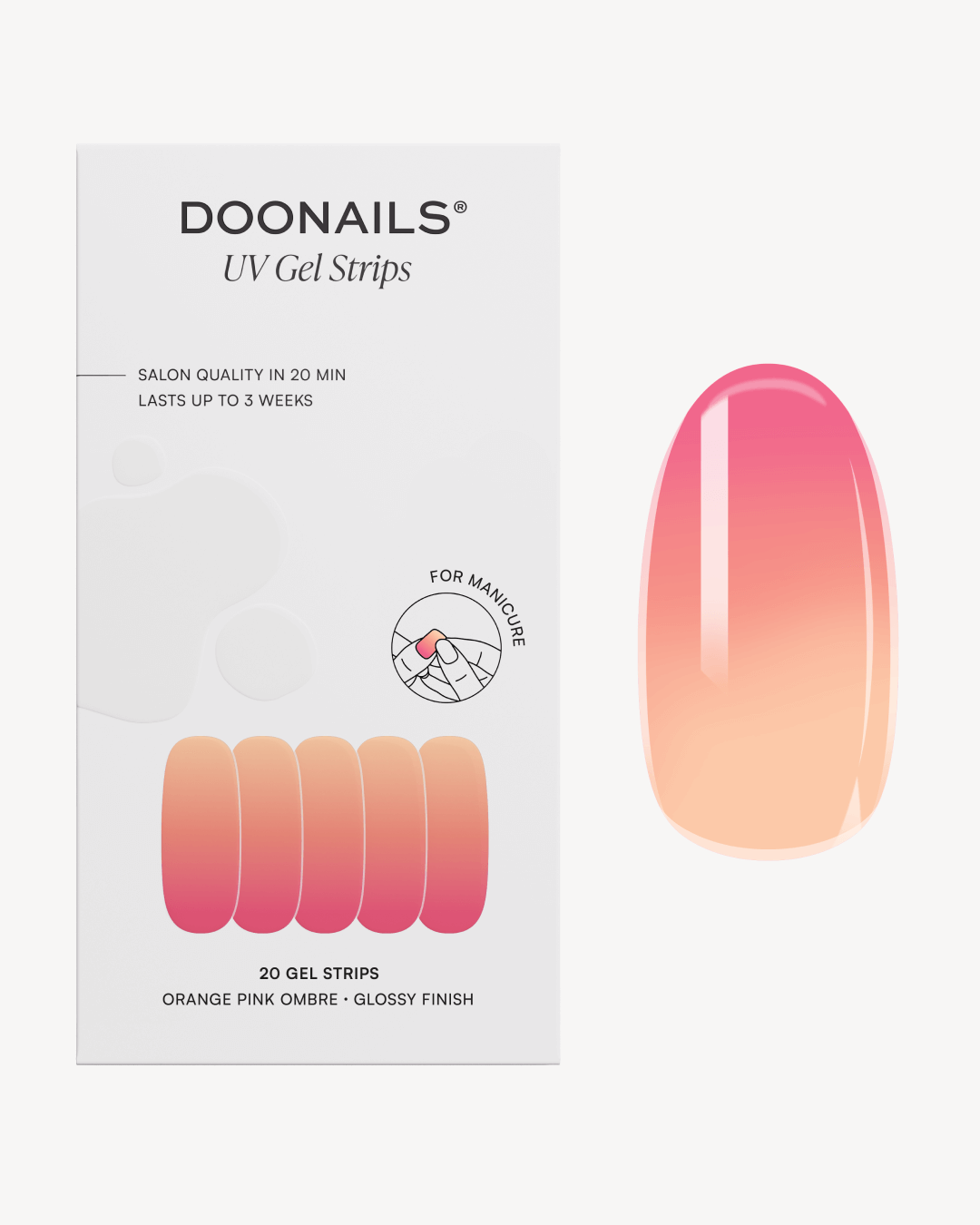 doonails-orange-pink-ombre-uv-gel-strips-pfirsich-zu-pink-verlauf image 1