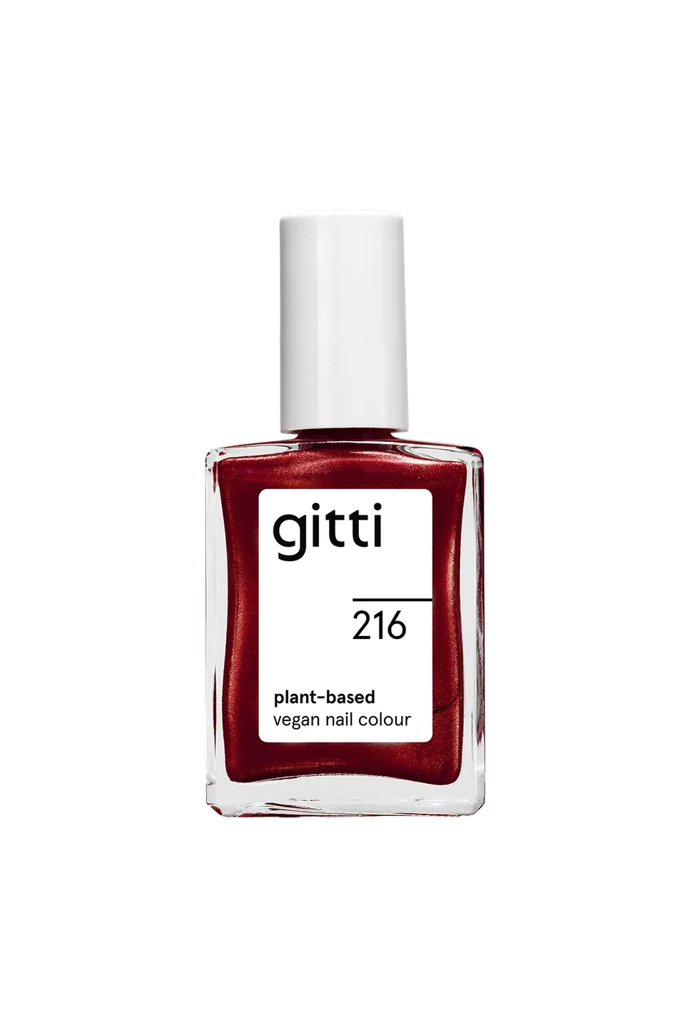 gitti-no-216-pflanzenbasierter-nagellack-tiefes-rot-mit-schimmer image 1