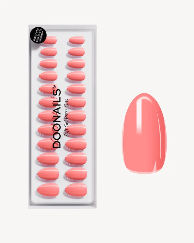 doonails-peach-please-short-almond-soft-gel-press-ons-pfirsich image 1