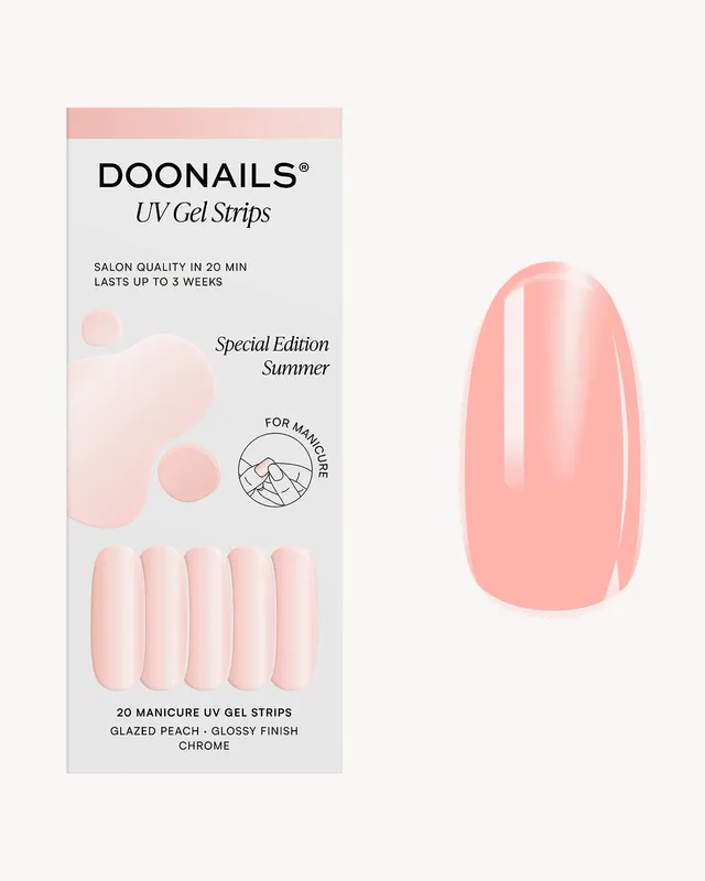 doonails-glazed-peach-uv-gel-strips-pfirsich-chrome-glow image 1