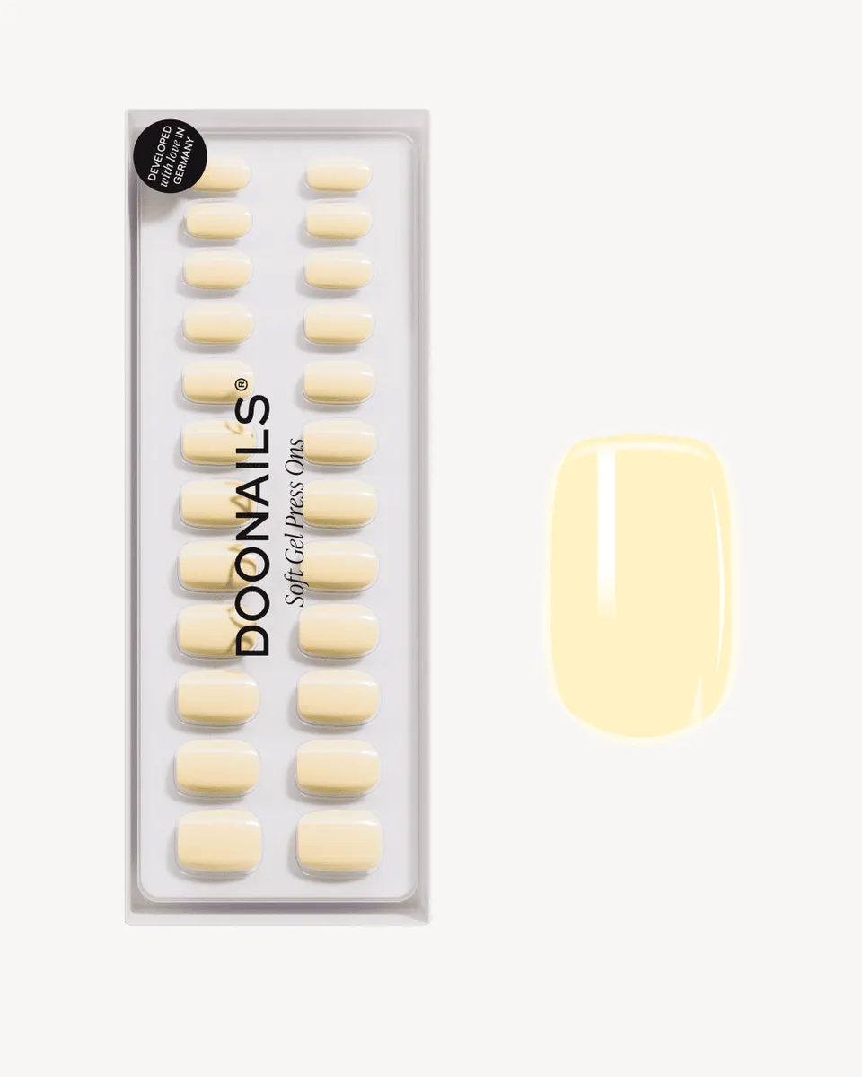 doonails-butter-yellow-soft-gel-press-ons-short-square-pastellgelb image 1