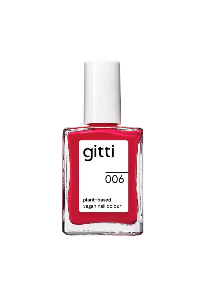 gitti-no-006-plant-based-nagellack-kr-ftiges-rot-mit-pinkem-unterton image 1