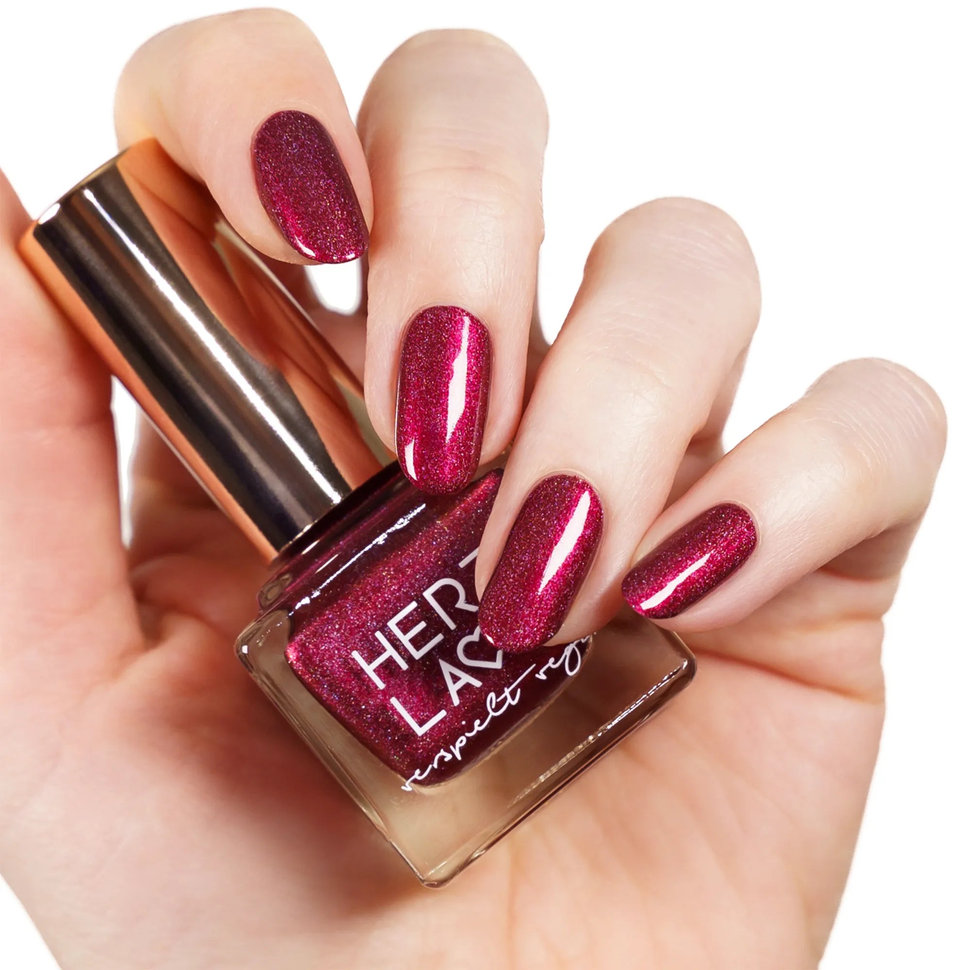 herzlack-merci-veganer-nagellack-dunkelrot-holo-schimmer-11-ml image 2