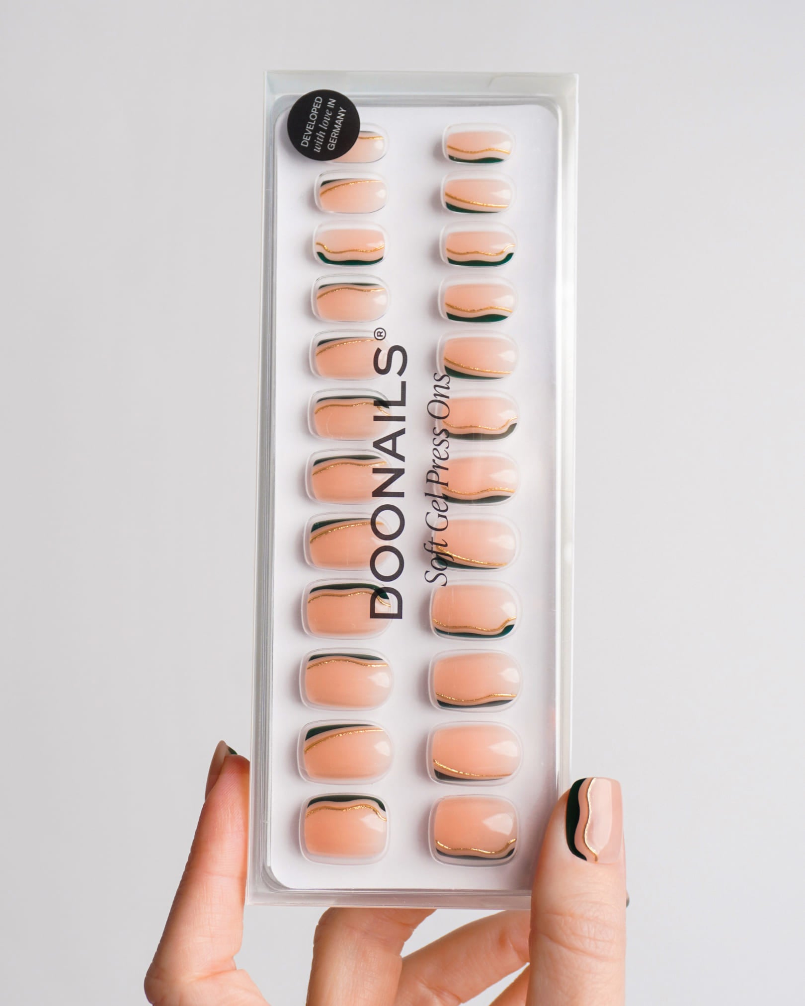 doonails-gold-green-slate-swirl-soft-gel-press-ons-short-square image 4