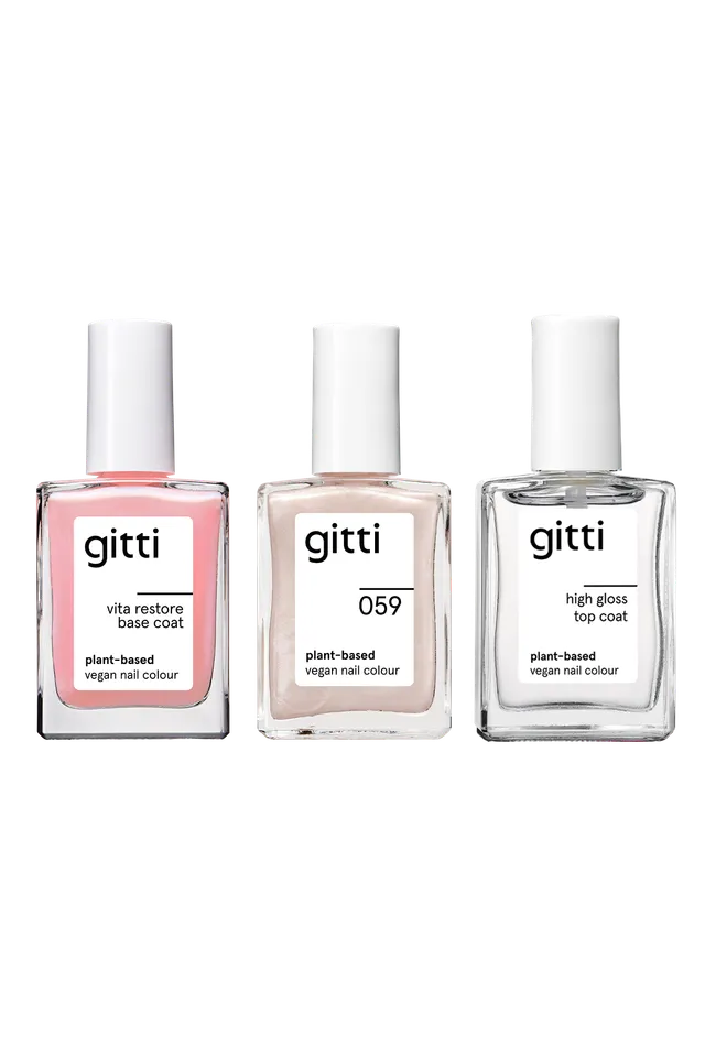 gitti-strengthening-nail-kit-base-coat-pflanzenbasierte-farbe-top-coat-3x15ml image 1