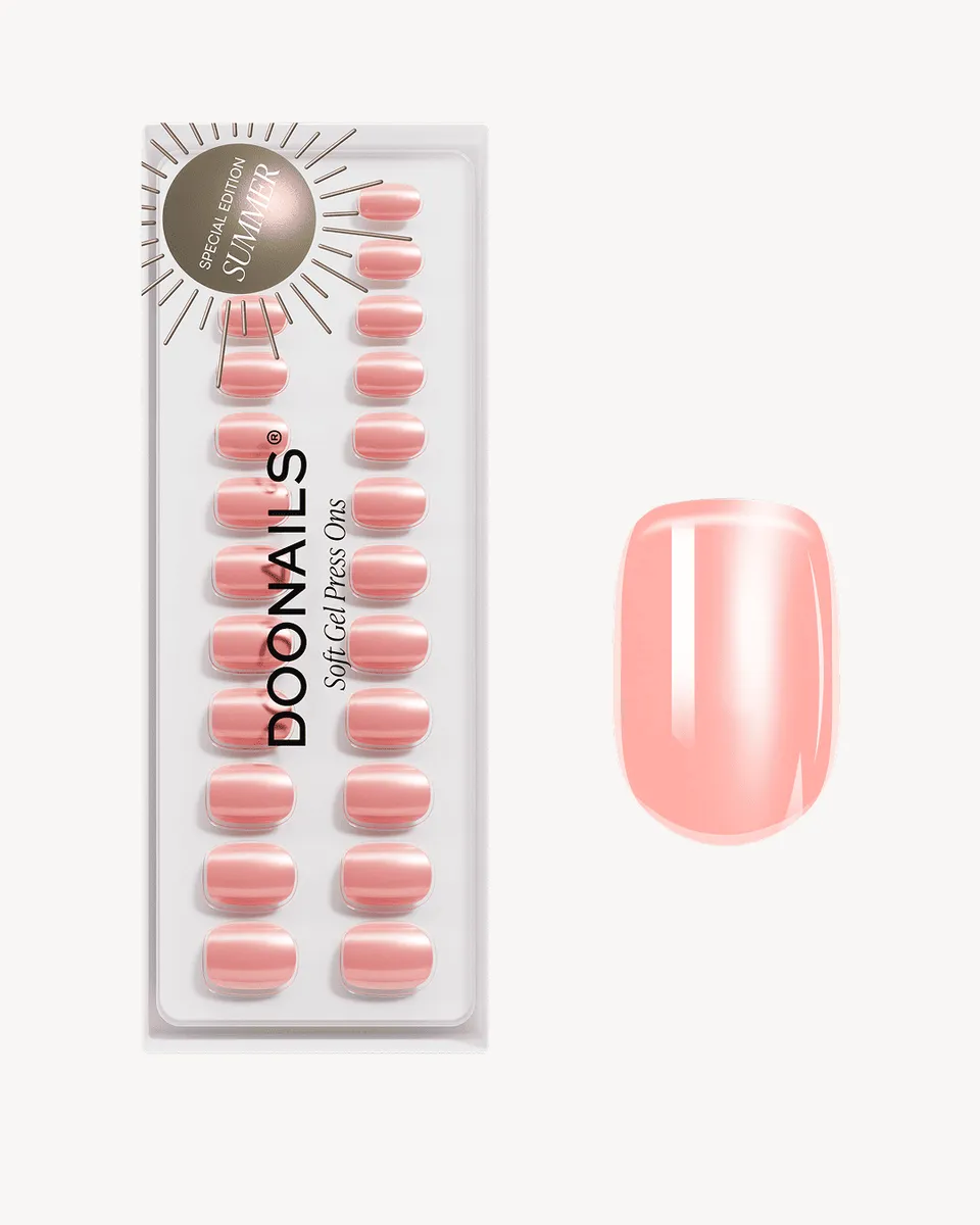 doonails-glazed-peach-extra-short-square-soft-gel-press-ons-golden-hour-special- image 1