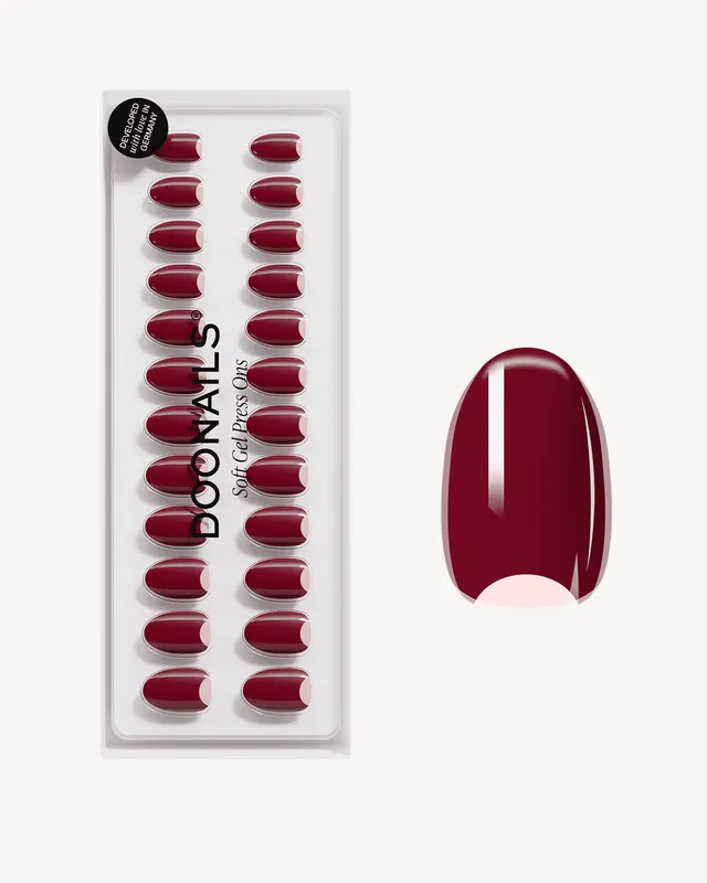 doonails-mademoiselle-bordeaux-short-round-soft-gel-press-ons image 1