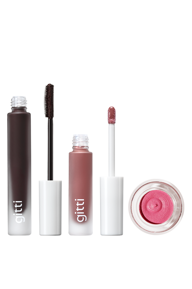 gitti-lash-lip-cheek-trio-mascara-lip-glaze-velvet-cheeks-set image 1