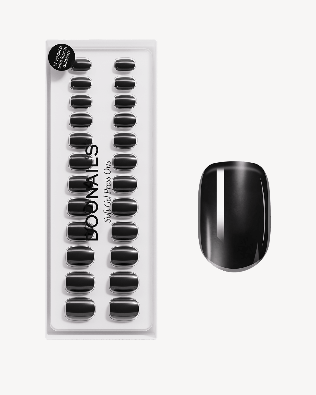 doonails-black-pearl-soft-gel-press-ons-extra-short-square-schwarz-chrome image 1